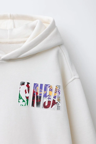 Ecru | 9805/790/712 - Zara Худи с капюшоном EQUIPOS NBA