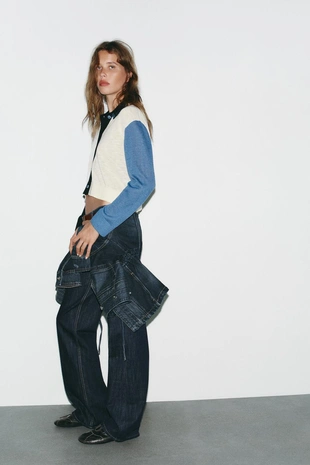 Кардиган с контрастными деталями- Заказать в России