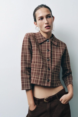 Жакет в клетку- Заказать в России