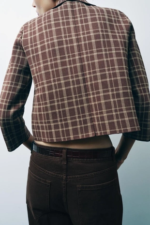 Жакет в клетку- Заказать в России
