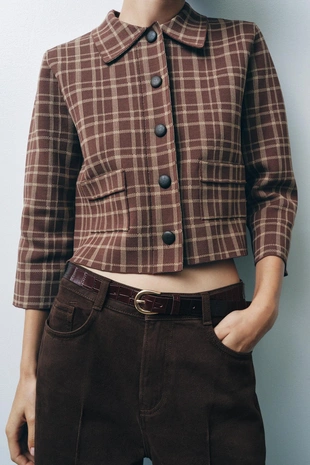 Жакет в клетку- Заказать в России