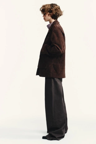 Блейзер OVERSIZE из замшевой кожи- Заказать в России