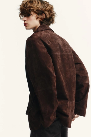 Блейзер OVERSIZE из замшевой кожи- Заказать в России