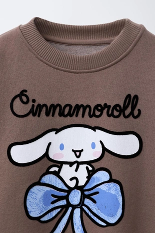 Brown | 0208/720/700 - Zara Толстовка с принтом CINNAMOROLL © SANRIO FLOCK