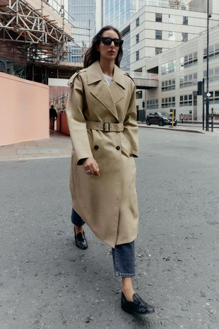 Плащ с поясом- Заказать в России