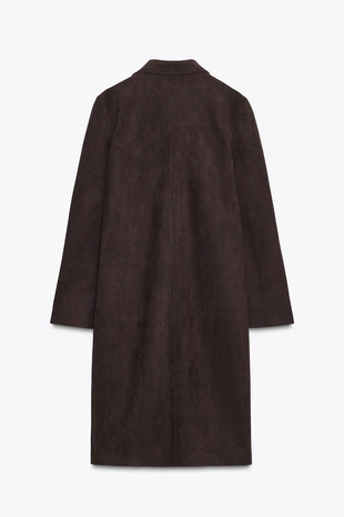 Пальто-фрак из искусственной замши- Заказать в России