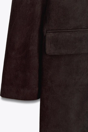 Пальто-фрак из искусственной замши- Заказать в России