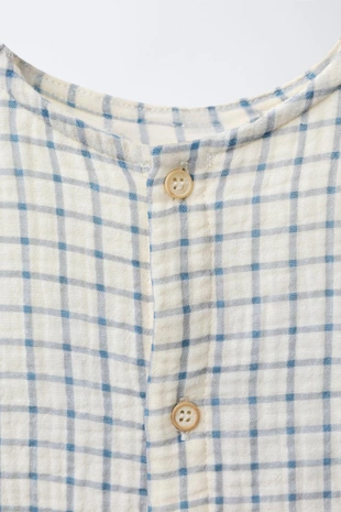 Ecru / Blue | 6061/498/080 - Zara Рубашка в клетку