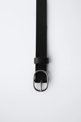 Black | 0009/702/800 - Zara Кожаный ремень с пряжкой