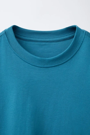 Light petrol blue | 1887/749/435 - Zara Однотонная футболка MEDIUM WEIGHT