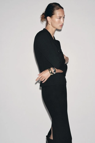 Трикотажная юбка-миди- Заказать в России