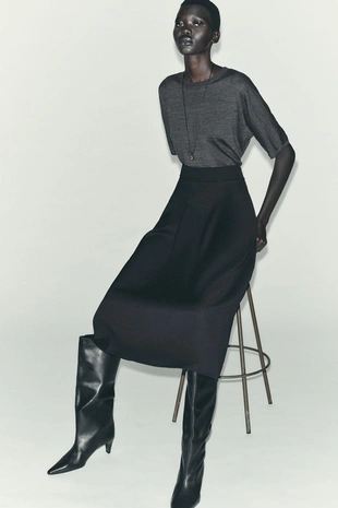 Юбка миди-клёш- Заказать в России