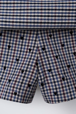 Юбка-шорты в клетку с сердечками- Заказать в России