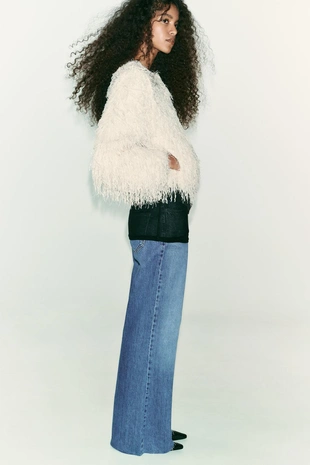 Куртка с бахромой, перьями и металлизированной нитью- Заказать в России