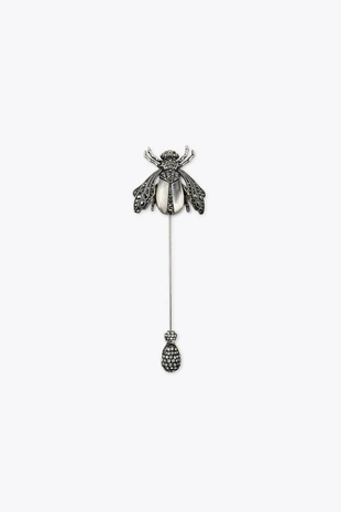 Макси-брошь металлическая «пчела» с блестками- Заказать в России