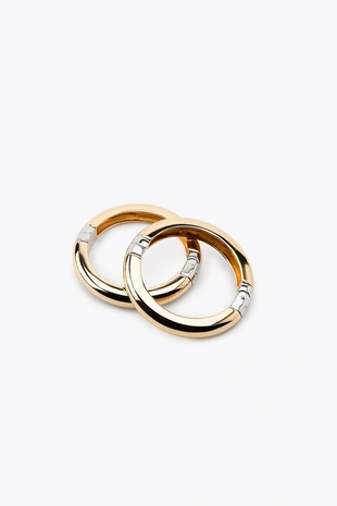 Набор из двух комбинированных жестких браслетов- Заказать в России