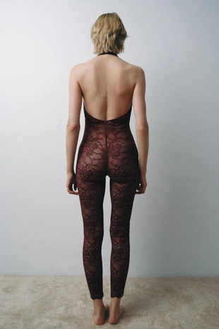 Комбинезон-халтер с кружевом- Заказать в России