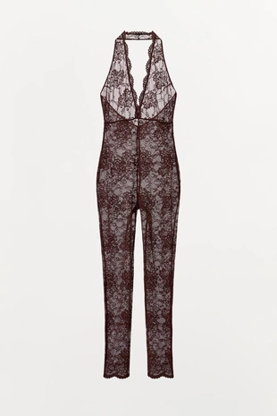 Комбинезон-халтер с кружевом- Заказать в России