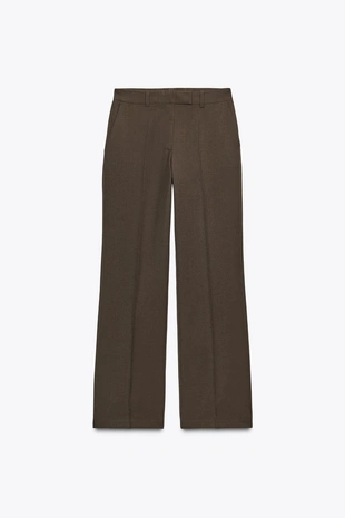 Брюки прямого кроя с высокой посадкой- Заказать в России