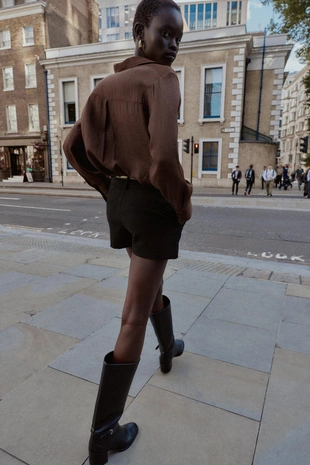 Рубашка с цветочной тканью- Заказать в России