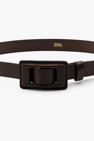 Кожаный ремень с обтянутой пряжкой- Заказать в России