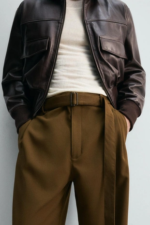 Брюки RELAXED FIT с ремнем- Заказать в России