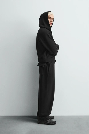 Укороченная толстовка с капюшоном- Заказать в России