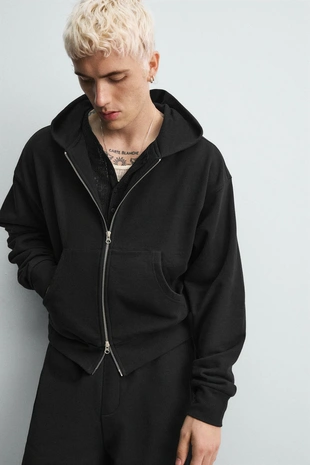 Укороченная толстовка с капюшоном- Заказать в России