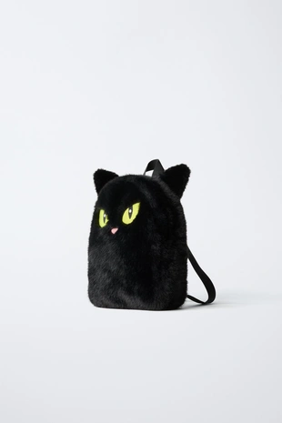 Рюкзак «кошка» с мехом HALLOWEEN- Заказать в России