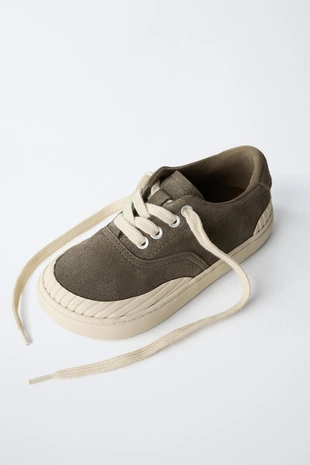 Khaki Green | 7420/630/032 - Zara ZARA TIMELESS - кожаные кроссовки