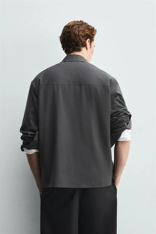 Dark green | 7484/697/529 - Zara Поло из смесовой вискозы