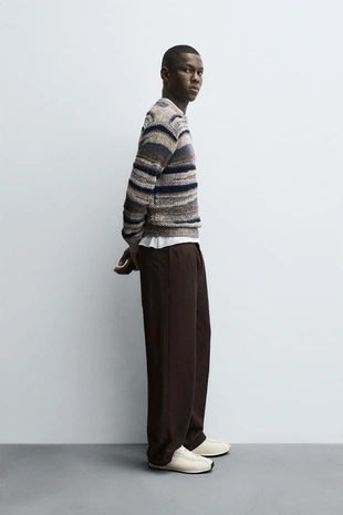 Жаккардовый свитер в полоску- Заказать в России