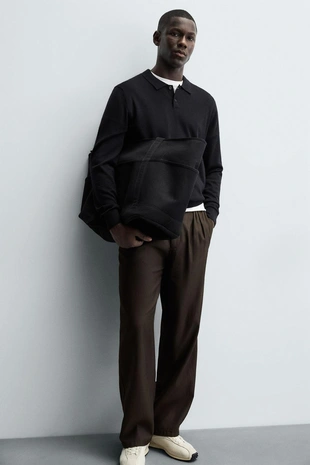 Трикотажное поло из 100% шерсти- Заказать в России