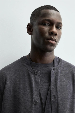 Кардиган классического кроя с шерстью- Заказать в России