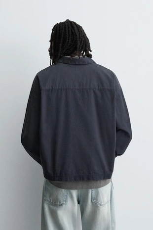 Blue | 6987/333/400 - Zara Джинсовая рубашка-поло на молнии