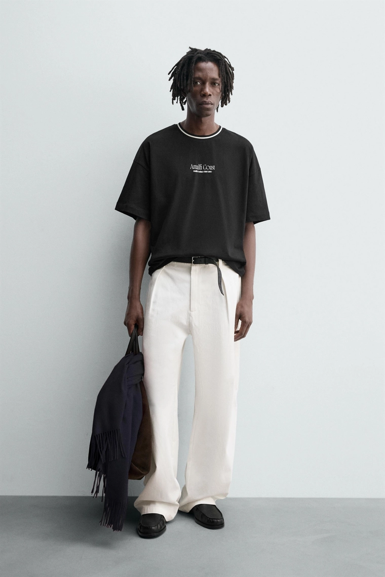 Футболка с текстурным принтом слогана