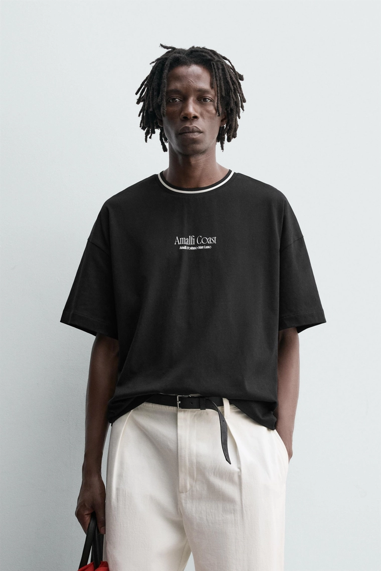 Футболка с текстурным принтом слогана