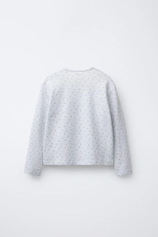 Grey marl | 8501/371/803 - Zara 2-6 лет/вафельная пижама с цветочным принтом