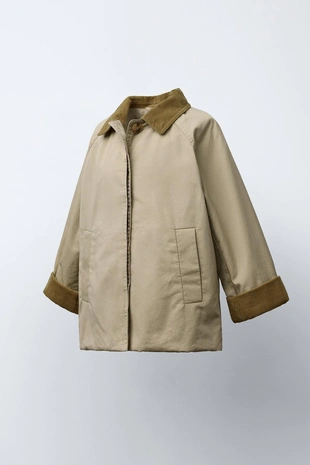 Купить Zara Тренч с вельветовым воротником