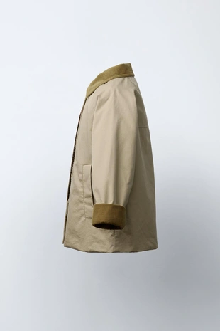 Beige | 3811/550/710 - Zara Тренч с вельветовым воротником