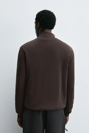 Dark brown | 6674/319/716 - Zara Джемпер жемчужной вязки с молнией