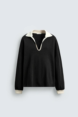 Толстовка-поло из хлопка и конопли- Заказать в России