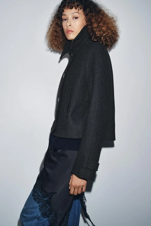 Короткий тренч с шерстью — ZW COLLECTION- Заказать в России