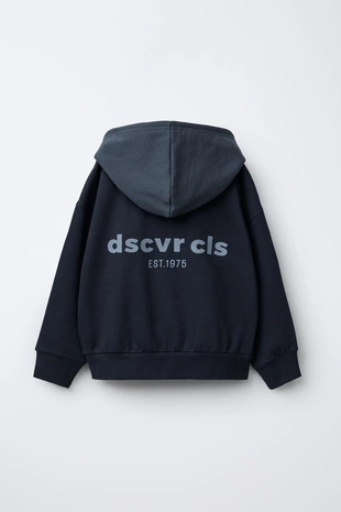 Blue | 4729/803/407 - Zara Комплект толстовка на молнии и брюки-джоггеры с лампасами