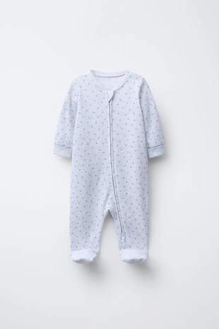 Купить Zara TWO-PACK OF FLORAL AND STRIPED FULL SLEEPSUITS WITH CONVERTIBLE FEET