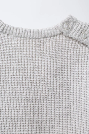 Вафельный джемпер с нашивкой в виде мишки- Заказать в России