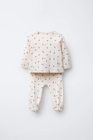 Купить Zara Комплект футболка и ползунки с цветочным принтом