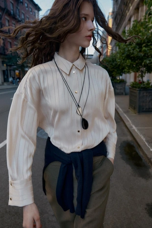 Купить Zara Рубашка OVERSIZE в полоску
