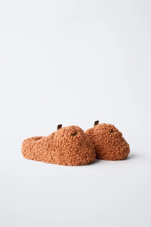 Домашние тапочки из искусственной овчины с тыквой- Заказать в России