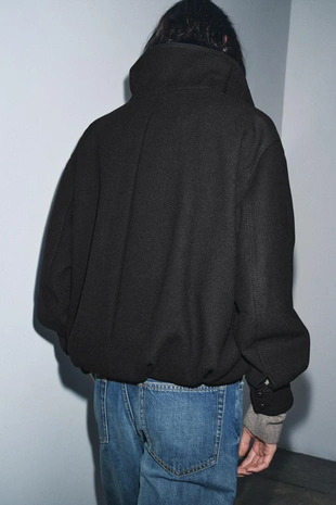 Минималистичная куртка-бомбер с шерстью — ZW COLLECTION- Заказать в России